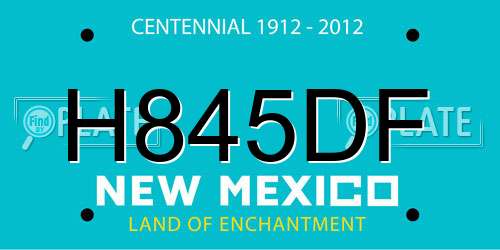 H845DF New Mexico License Plate