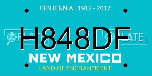 H848DF New Mexico License Plate