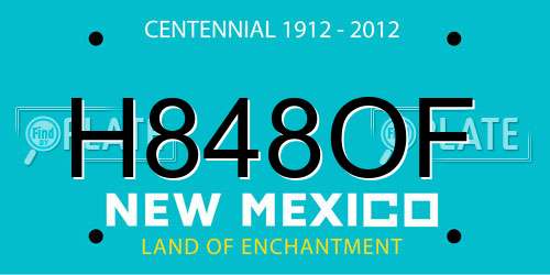 H848OF New Mexico License Plate