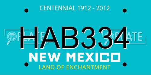 HAB334 New Mexico License Plate