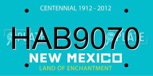 HAB9070 New Mexico License Plate
