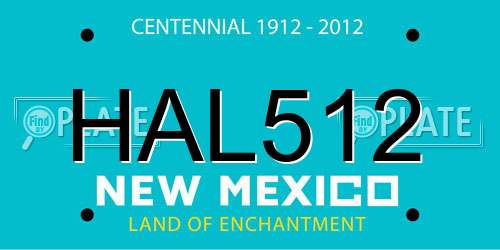 HAL512 New Mexico License Plate