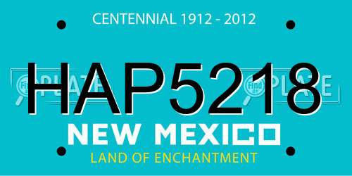 HAP5218 New Mexico License Plate