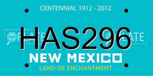 HAS296 New Mexico License Plate