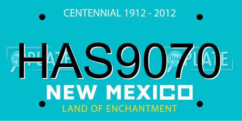 HAS9070 New Mexico License Plate
