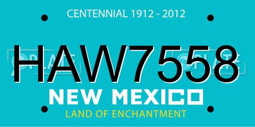 HAW7558 New Mexico License Plate