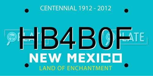 HB4B0F New Mexico License Plate