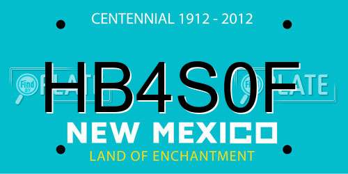 HB4S0F New Mexico License Plate