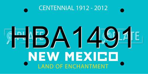 HBA1491 New Mexico License Plate