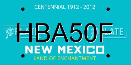 HBA50F New Mexico License Plate