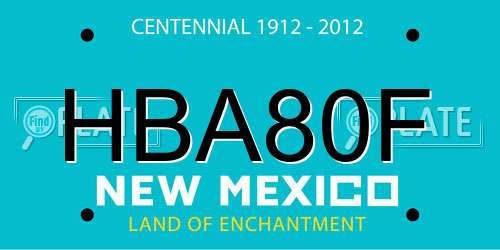 HBA80F New Mexico License Plate