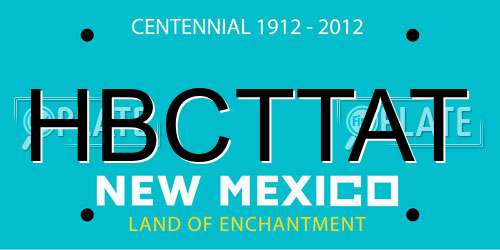 HBCTTAT New Mexico License Plate