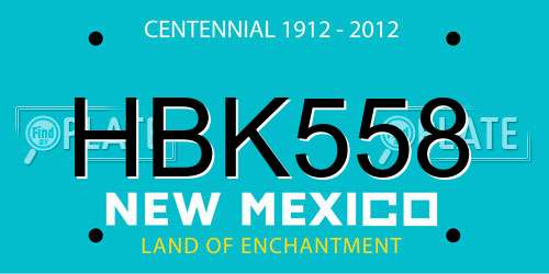 HBK558 New Mexico License Plate
