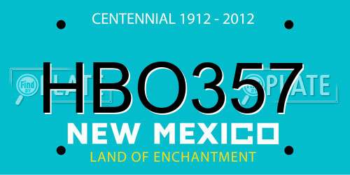 HBO357 New Mexico License Plate