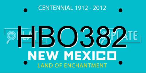 HBO382 New Mexico License Plate