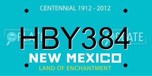 HBY384 New Mexico License Plate