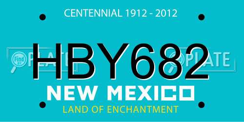 HBY682 New Mexico License Plate
