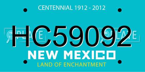 HC59092 New Mexico License Plate