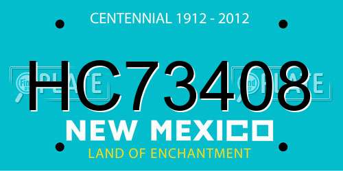 HC73408 New Mexico License Plate