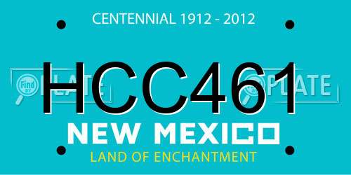 HCC461 New Mexico License Plate