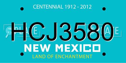 HCJ3580 New Mexico License Plate