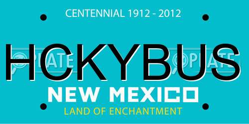 HCKYBUS New Mexico License Plate