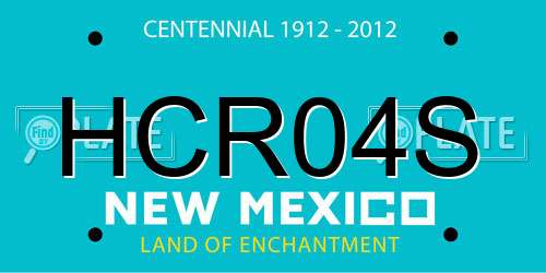 HCR04S New Mexico License Plate