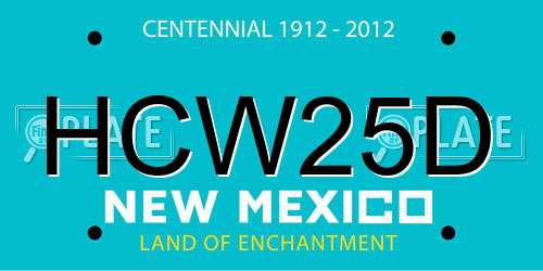 HCW25D New Mexico License Plate