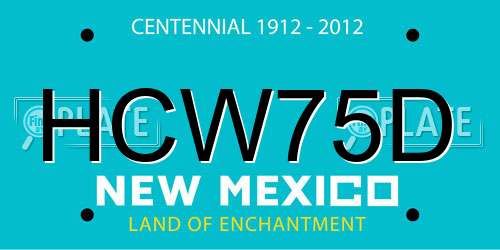 HCW75D New Mexico License Plate