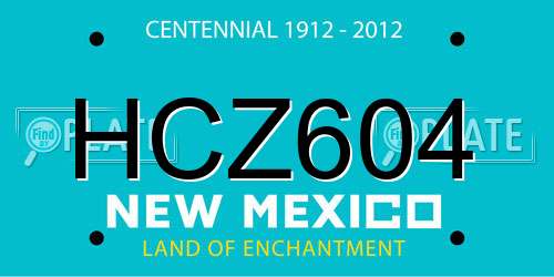 HCZ604 New Mexico License Plate