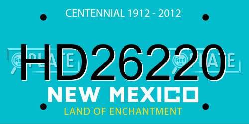 HD26220 New Mexico License Plate