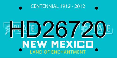 HD26720 New Mexico License Plate