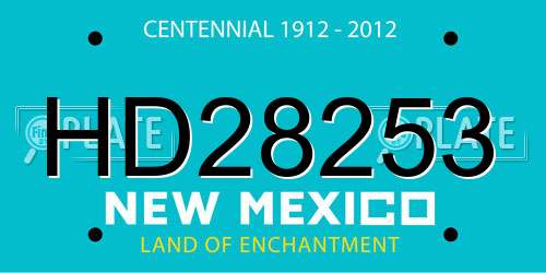 HD28253 New Mexico License Plate