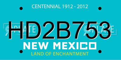HD2B753 New Mexico License Plate