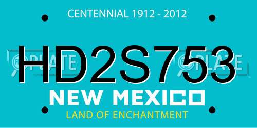 HD2S753 New Mexico License Plate