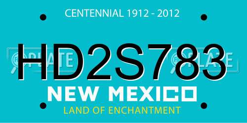 HD2S783 New Mexico License Plate