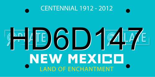 HD6D147 New Mexico License Plate
