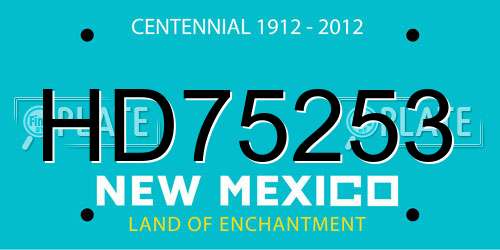 HD75253 New Mexico License Plate