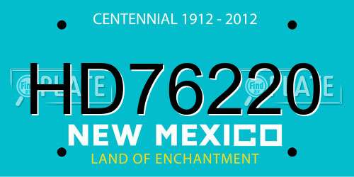 HD76220 New Mexico License Plate