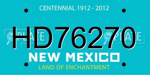HD76270 New Mexico License Plate