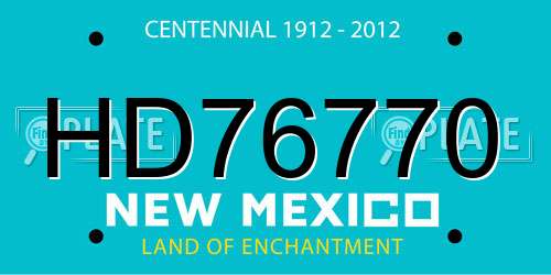 HD76770 New Mexico License Plate