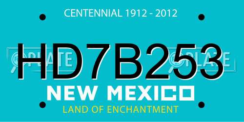 HD7B253 New Mexico License Plate