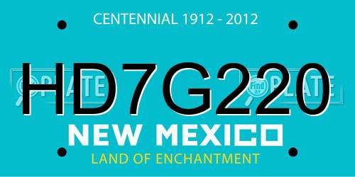 HD7G220 New Mexico License Plate