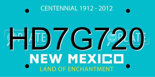 HD7G720 New Mexico License Plate