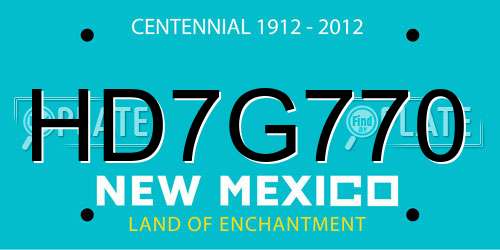 HD7G770 New Mexico License Plate
