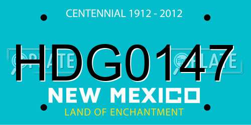 HDG0147 New Mexico License Plate