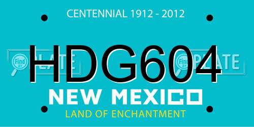 HDG604 New Mexico License Plate