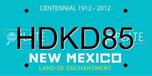 HDKD85 New Mexico License Plate