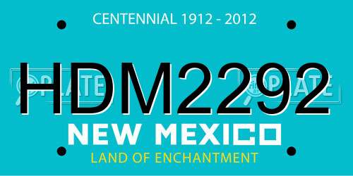 HDM2292 New Mexico License Plate