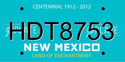 HDT8753 New Mexico License Plate